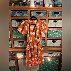 Madewell Orange Floral Mini Dress